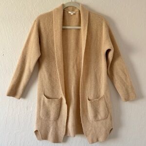 Nap 100% Cashmere Cream Oatmeal open Cardigan Sweater with Pockets size Medium